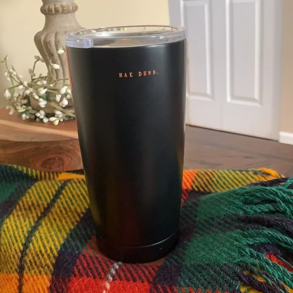 NEW Rae Dunn TRICK OR TREAT black orange tumbler NWT